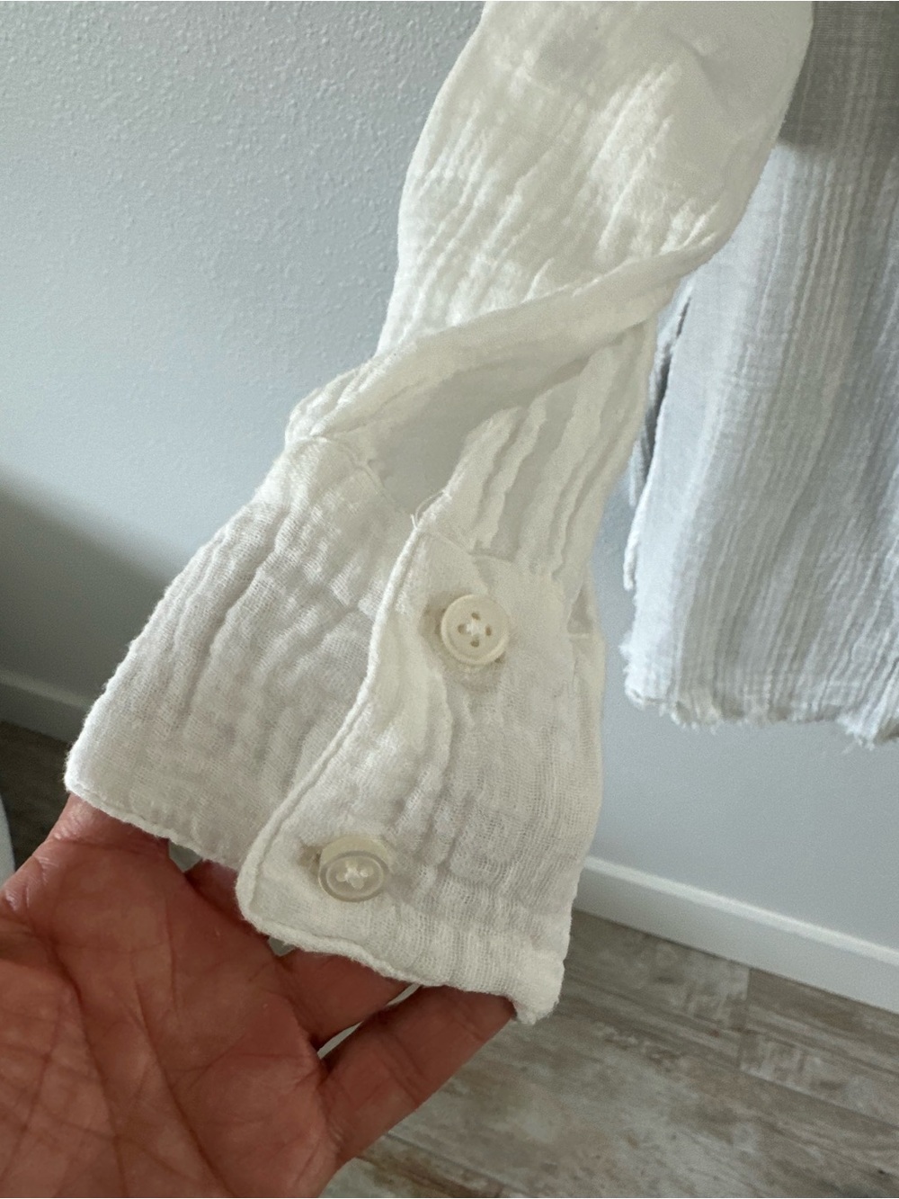 Urban Outfitters Cream Button-Front Gauze Shirt - Picture 3 of 12